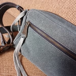 Aimee Kestenberg blue suade cross body purse